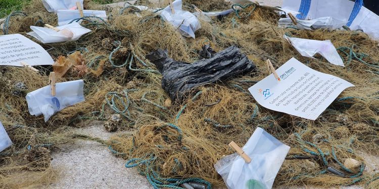 500 de kg de plase pescărești abandonate, scoase din mare