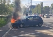 Mașină în flăcări, în stațiunea Mamaia